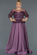 Кружевное Платье Большого Размера Лавандовый ABU1221