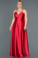 Большое Атласное Платье красный ABU1186