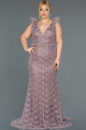 Кружевное Платье Большого Размера Лавандовый ABU1217
