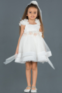 Длинное Девичье Платье Белый ABU1250