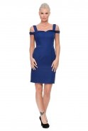 Короткое Вечернее Платье Ярко-синий C8038