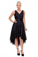 Короткое Вечернее Платье Черный-Пурпурный NZ8417
