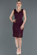 Длинное Пригласительное Платье С Кружевами Пурпурный ABK633