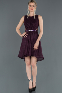 Короткое Платье На Приглашение Тёмно-пурпурный ABK764