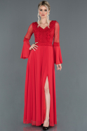 Длинное Выпускное Платье красный ABU1252