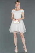 Короткое Выпускное Платье Белый ABK776