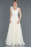 Длинное Помолвочное Платье Белый ABU1253