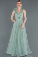 Длинное Помолвочное Платье Мятный ABU1253