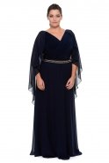 Длинное Свободное Вечернее Платье Темно-синий ALK6122