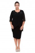 Короткое Свободное Вечернее Платье Черный BC8466