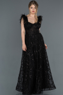 Длинное Помолвочное Платье Черный ABU1269