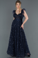 Длинное Помолвочное Платье Темно-синий ABU1269