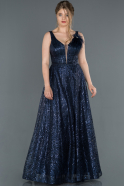 Длинное Помолвочное Платье Темно-синий ABU1164