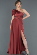 Длинное Атласное Платье Для Помолвки Цвет корицы ABU1270
