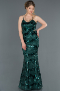 Длинное Вечернее Платье Русалка зелёный ABU1260
