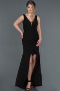 Длинное Вечернее Платье Русалка Черный ABU1266