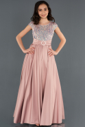 Длинное Девичье Платье Пыльно-розовый ABU1274