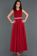 Длинное Девичье Платье красный ABU1228