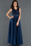 Длинное Девичье Платье Темно-синий ABU1230