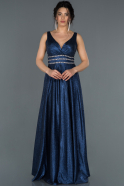 Длинное Помолвочное Платье Темно-синий ABU1280