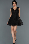 Короткое Платье На Приглашение Черный ABK781
