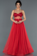 Длинное Помолвочное Платье красный ABU1256