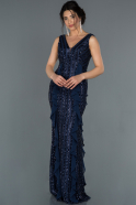 Длинное Помолвочное Платье Темно-синий ABU1284