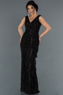 Длинное Помолвочное Платье Черный ABU1284