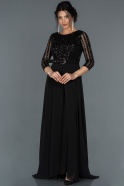 Длинное Вечернее Платье Черный ABT052