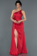 Длинное Атласное Платье Для Помолвки красный ABU1307