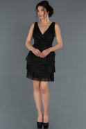 Короткое Платье На Приглашение Черный ABK783