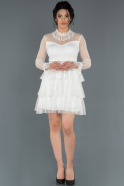 Короткое Выпускное Платье Белый ABK626