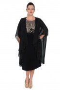Короткое Свободное Вечернее Платье Черный AL6108