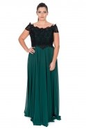 Длинное Свободное Вечернее Платье Изумрудно-зеленый ST5090