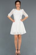 Короткое Вечернее Платье Белый ABK805