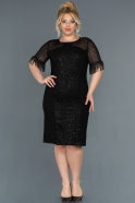 Короткое Свободное Вечернее Платье Черный ABK811
