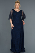 Длинное Свободное Вечернее Платье Темно-синий ABU1319