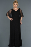 Длинное Свободное Вечернее Платье Черный ABU1319