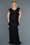 Кружевное Платье Большого Размера Черный ABU1311