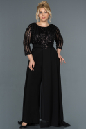 Длинное Вечернее Платье Черный ABT053