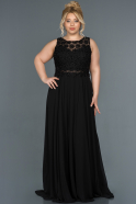Длинное Свободное Вечернее Платье Черный ABU1318