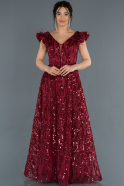 Длинное Помолвочное Платье Бордовый ABU1333