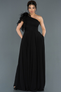 Длинное Помолвочное Платье Черный ABU1293