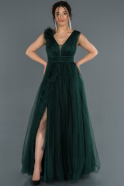 Длинное Помолвочное Платье Изумрудно-зеленый ABU1335