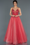 Длинное Помолвочное Платье красный ABU1336