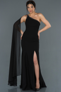 Длинное Вечернее Платье Русалка Черный ABU1339