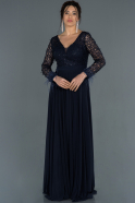 Длинное Помолвочное Платье Темно-синий ABU1343