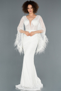Длинное Вечернее Платье Белый ABU1196