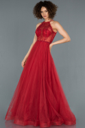 Длинное Помолвочное Платье красный ABU1368