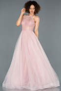 Длинное Помолвочное Платье Пудровый ABU1368
